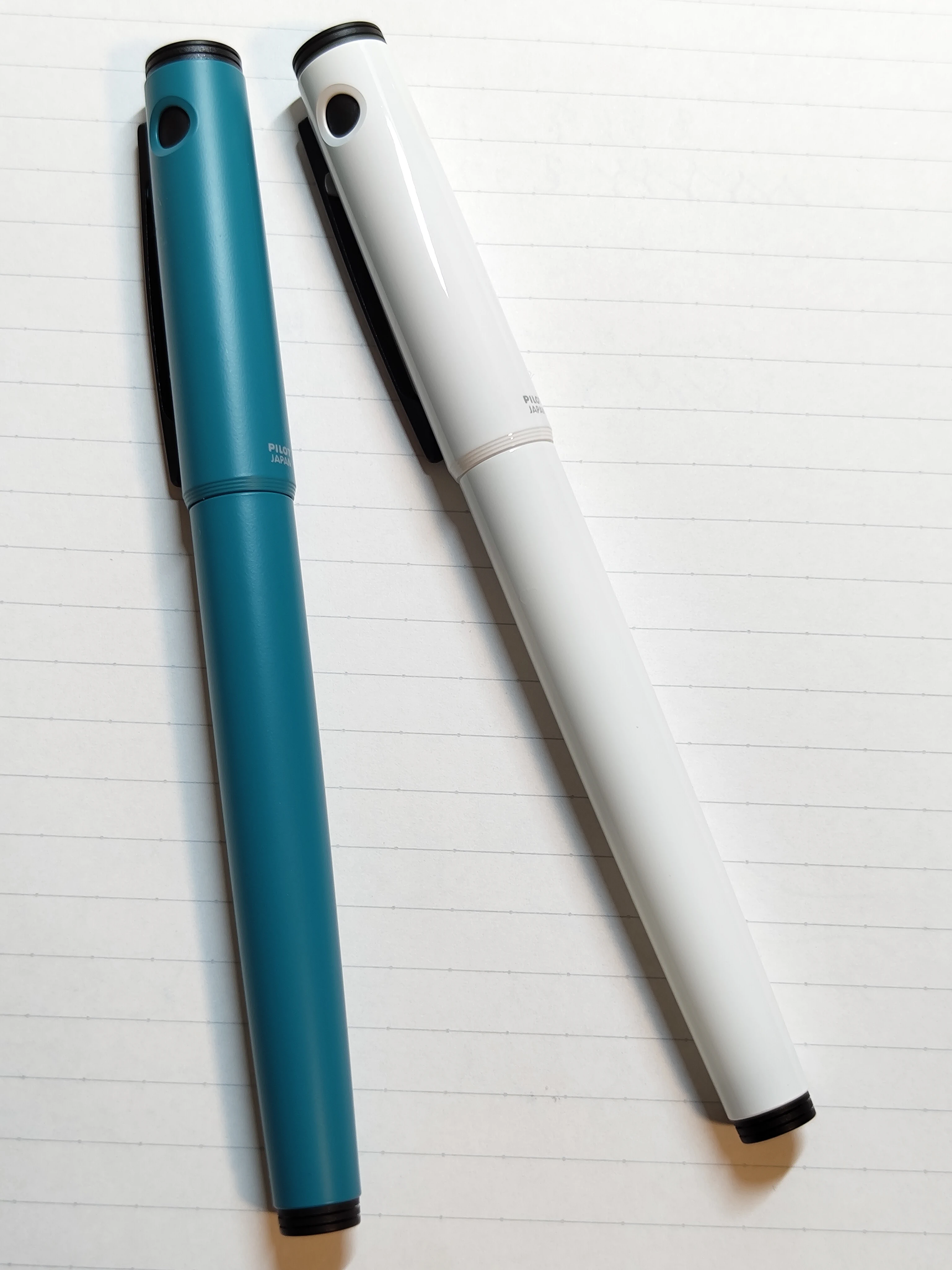 A picture of two Pilot Lightive fountain pen.